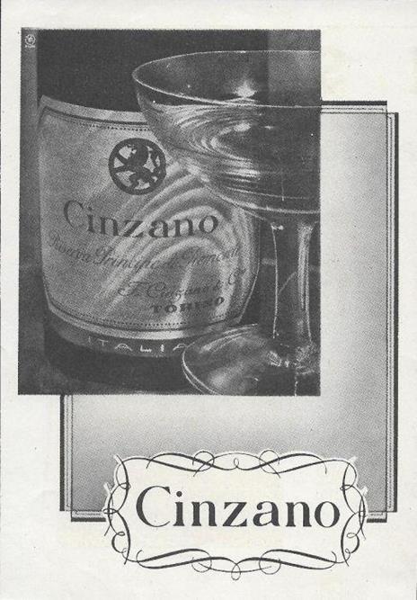 Cinzano, Riserva Principe di Piemonte/Mimosa. La Marca per le fotografie. Advertising 1943 - copertina