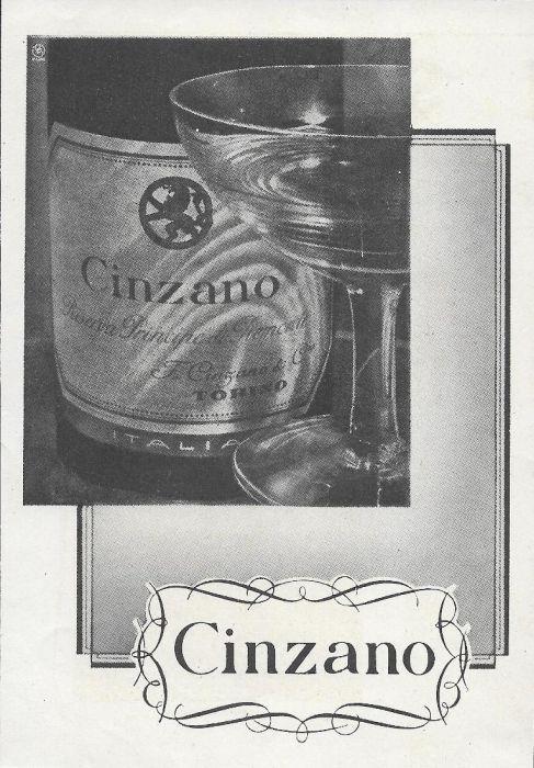 Cinzano, Riserva Principe di Piemonte/Mimosa. La Marca per le fotografie. Advertising 1943 - copertina