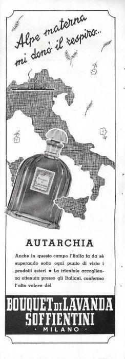 Bouquet di Lavanda Soffientini, Milano. Alpe materna mi donò il respiro. Advertising 1938 - copertina