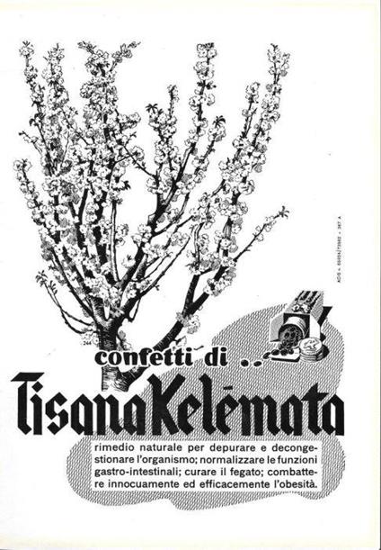 Confetti di Tisana Kelémata. Advertising 1962 - copertina
