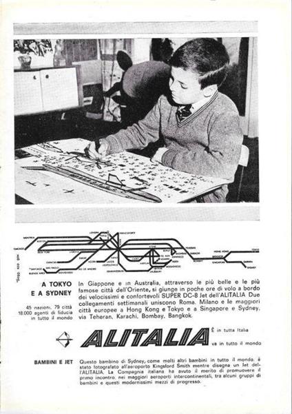 Alitalia. A Tokio e a Sydney. Advertising 1962 - copertina