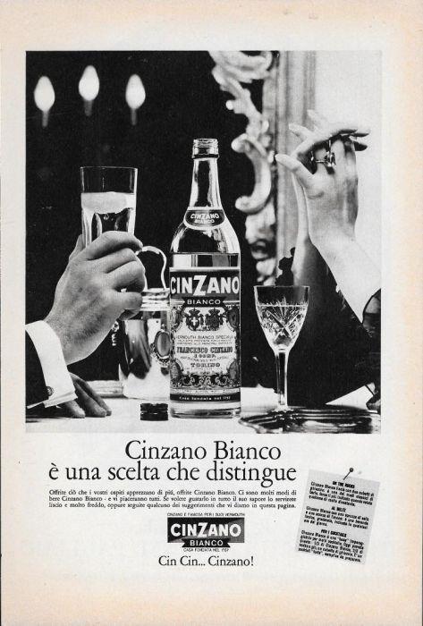 Cinzano Bianco. Una scelta che distingue. Advertising 1964 - copertina