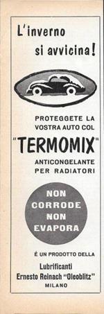 Termomix. Anticongelante per radiatori. Advertising 1958