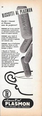 Biscott al Plasmon. Advertising 1958
