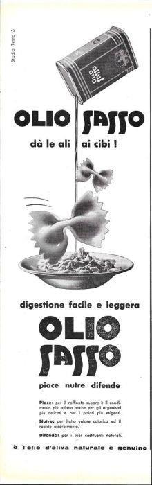 Olio Sasso. Pasta. Advertising 1958 - copertina