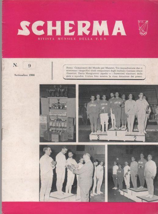 Scherma. Rivista mensile della FIS. N. 9 settembre 1966 - copertina