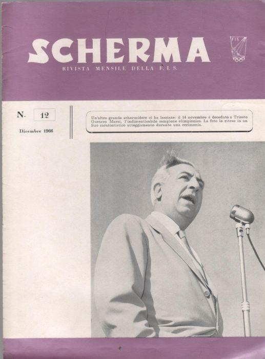 Scherma. Rivista mensile della FIS. N. 12 settembre 1966 - copertina
