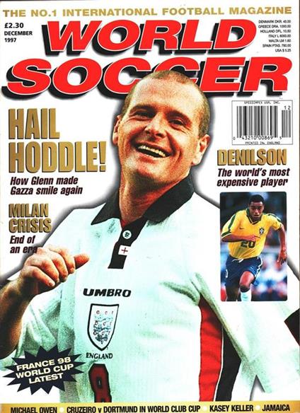 World Soccer. 1997 december. Denilson, France 98 World Cup Latest - copertina