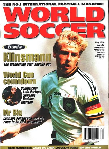 World Soccer. 1998 may. Klinsmann - copertina