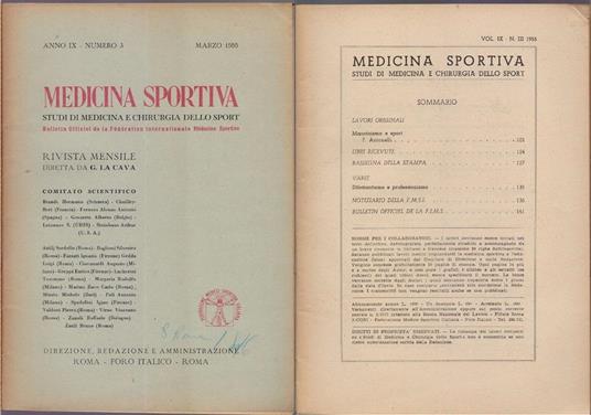 Studi di Medicina e Chirurgia dello Sport Anno IX Numero 3 - Marzo 1955 - copertina