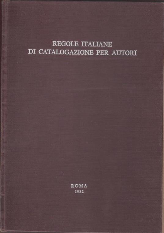 Regole italiane di catalogazione per autori - copertina