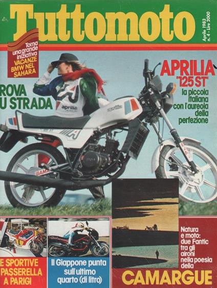 Tuttomoto. 1983 n. 4. Aprilia 125 ST, Le sportive in passerella a Parigi - copertina