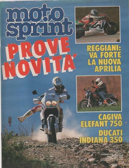Moto sprint. n. 7 - 1988. Cagiva Elefant 750 Ducati Indiana 350 - copertina