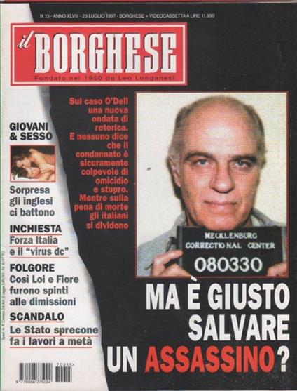 Il Borghese. n. 15, anno XLVIII, 23 luglio 1997 - copertina
