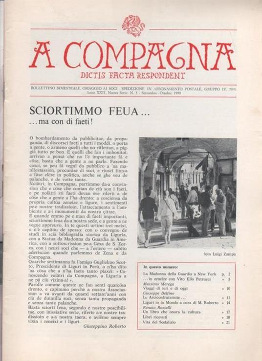A  Compagna. Rivista. n. 5 settembre-ottobre 1990 - copertina