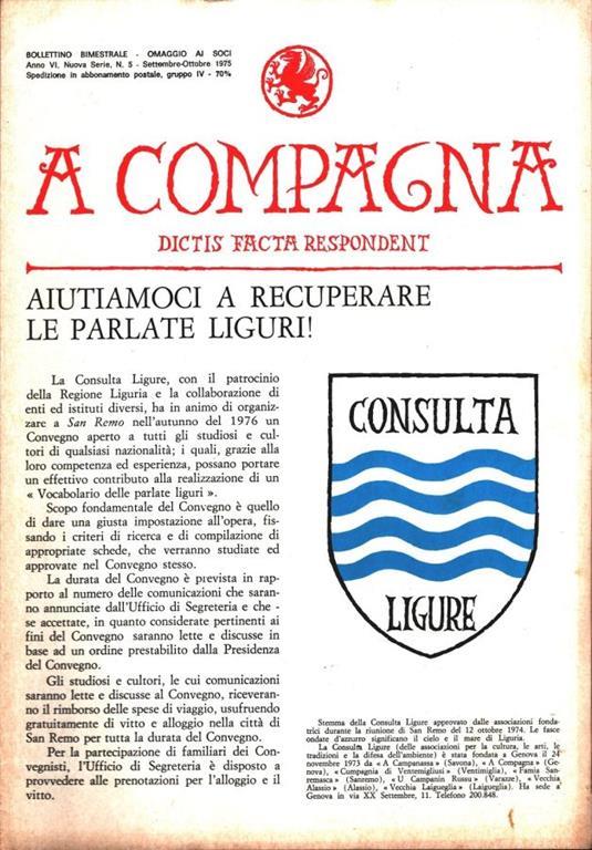 A  Compagna. Rivista. n. 5 settembre-ottobre 1975 - copertina