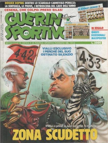 Guerin Sportivo n. 42. 1980 poster Juventus e Cesena - copertina