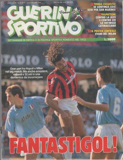 Guerin Sportivo n. 43. 1980 doppia pagina centrale poster Evani - copertina