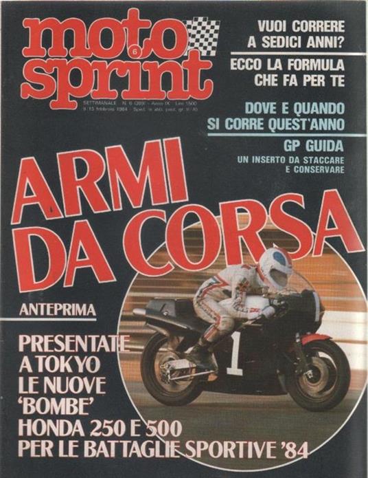 Moto sprint. n. 6- 1984. Armi da corsa - copertina