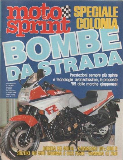 Moto sprint. n. 39- 1984. Bombe da strada - copertina