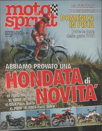 Moto sprint. n. 9 - 1985. Hondata di novità - copertina