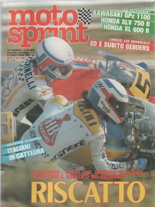 Moto sprint. n. 13 - 1983. Riscatto - copertina