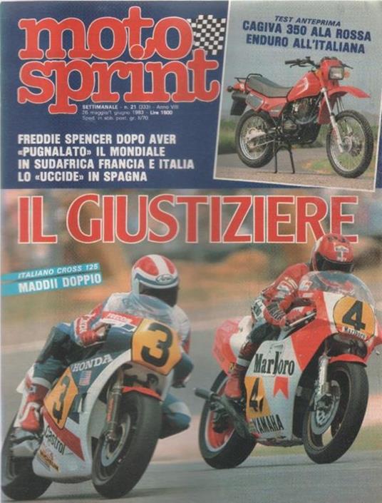 Moto sprint. n. 21 - 1983. Spencer il giustiziere - copertina