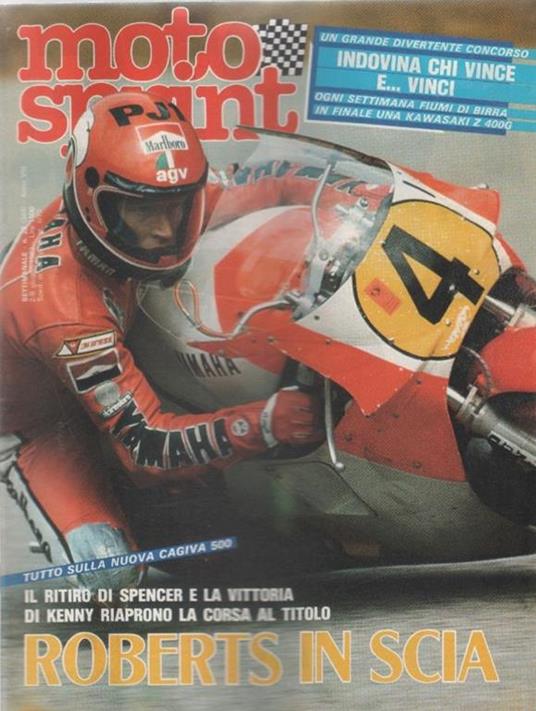 Moto sprint. n. 22 - 1983. Roberts in scia; Tutto sulla nuova Cagiva 500 - copertina