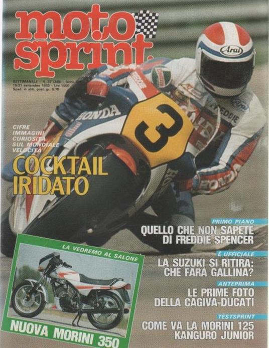 Moto sprint. n. 37 - 1983. Nuova Morini 350; Morini 125 Kanguro junior - copertina