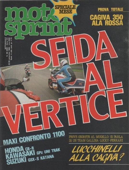 Moto sprint. n. 38 - 1983. Sfida la vertice - copertina