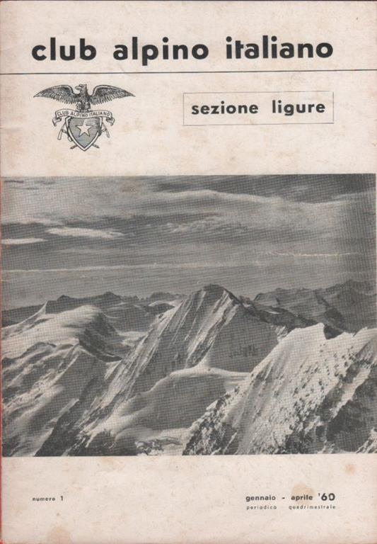 CAI sezione ligure. Rivista semestrale. 1960 n.1 - copertina
