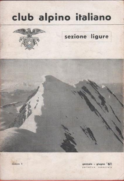 CAI sezione ligure. Rivista semestrale. 1961 n.1 - copertina