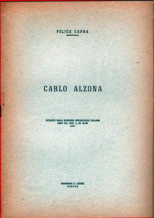 Carlo Alzona - copertina
