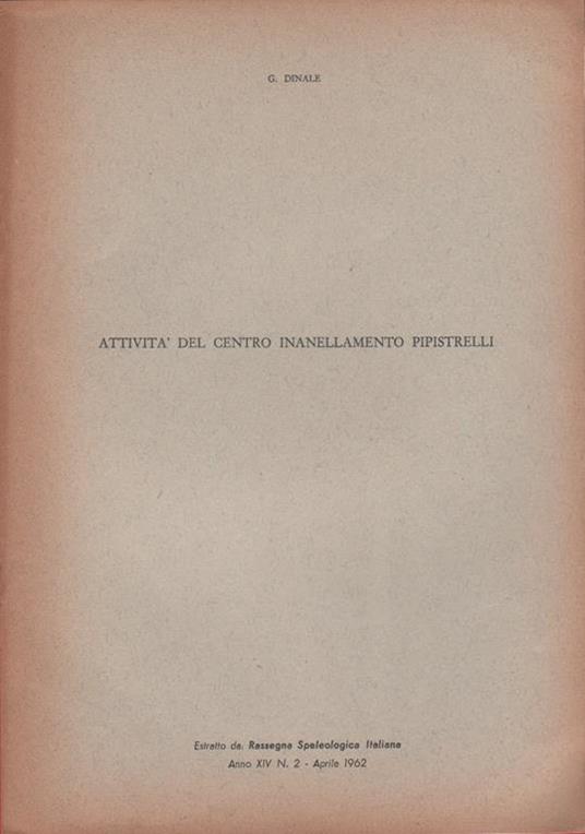 Attività del centro inanellamento pippistrelli - copertina