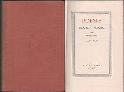 Poesie di Giovanni Pascoli con un avvertimento di Antonio Baldini - Giovanni Pascoli - copertina