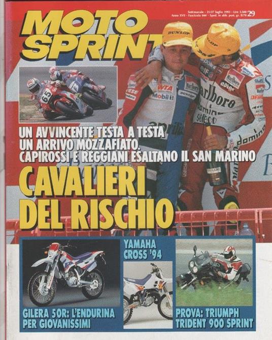 Moto sprint. n. 29 - 1993. Gilera 50R Triumph Trident 900 Sprint - copertina