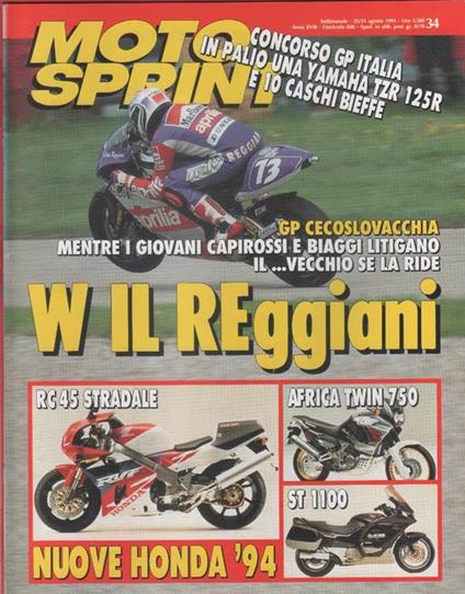 Moto sprint. n. 34 - 1993. Honda RC 45 Stradale, Africa TWIN 750, ST 1100 - copertina