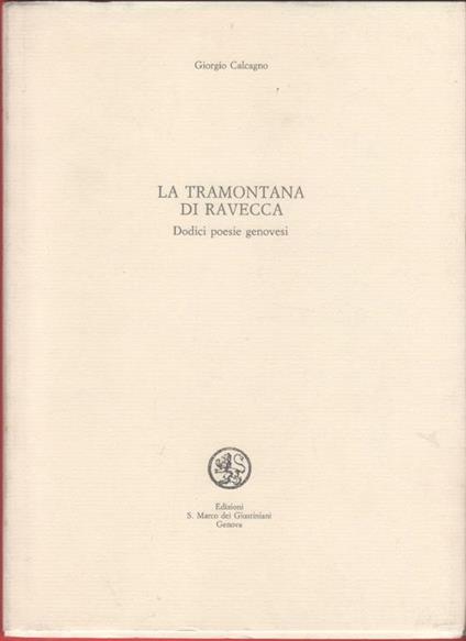 La tramontana di Ravecca - Giorgio Calcagno - Giorgio Calcagno - copertina