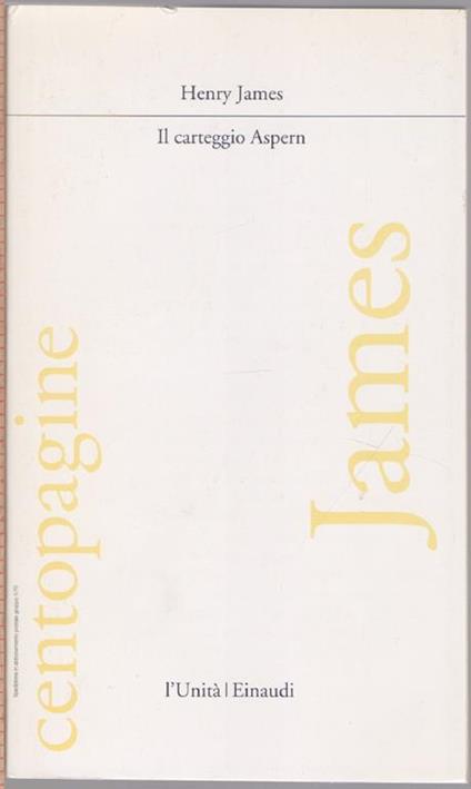 Il carteggio Aspern - Henry James - Henry James - copertina