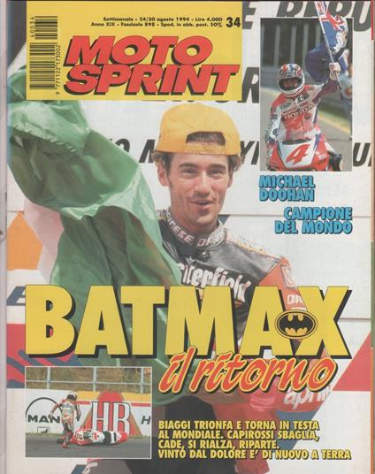 Moto sprint. 1994, n. 34. Batmax il ritorno Doohan campione del mondo - copertina