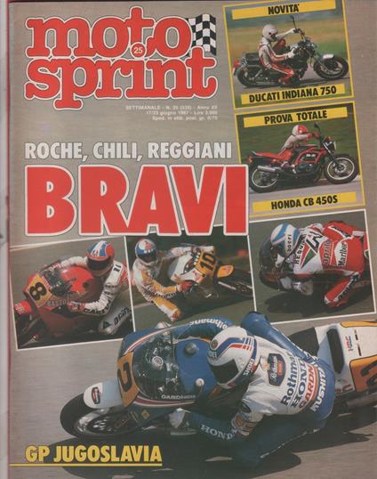 Moto sprint. 1987, n. 25. Roche, Chili, Reggiani Bravi - copertina