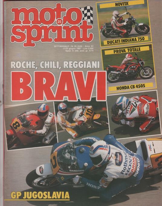 Moto sprint. 1987, n. 25. Roche, Chili, Reggiani Bravi - copertina