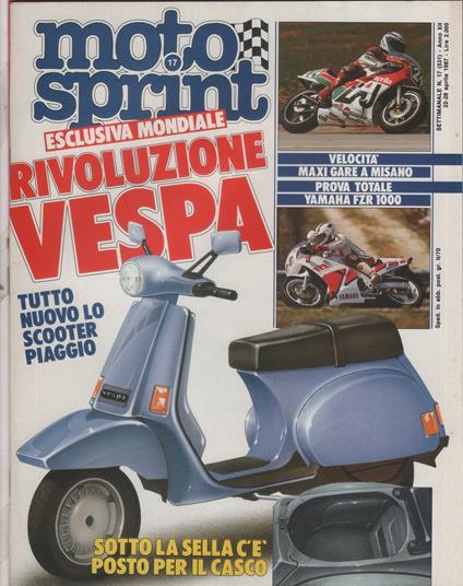 Moto sprint. 1987, n. 17. Rivoluzione Vespa Yamaha FZR 1000 - copertina