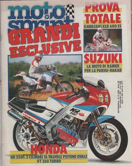 Moto sprint. 1987, n. 37. Honda NR 250F Kawasaki KLR 600 ES - copertina