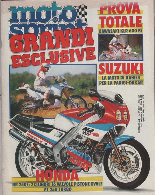 Moto sprint. 1987, n. 37. Honda NR 250F Kawasaki KLR 600 ES - copertina