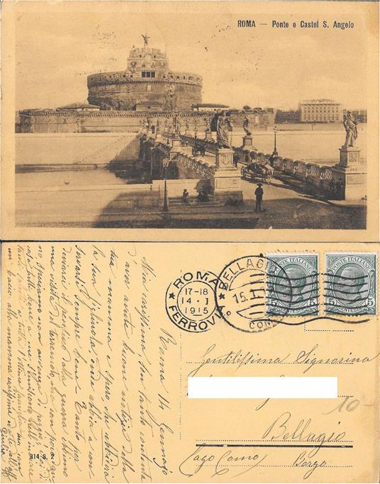 Roma. Ponte e Castel S. Angelo. Viaggiata 1915 - copertina