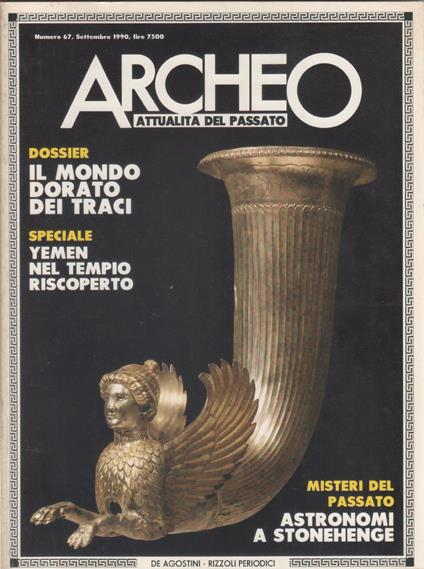 Archeo. n. 67 settembre 1990 - copertina