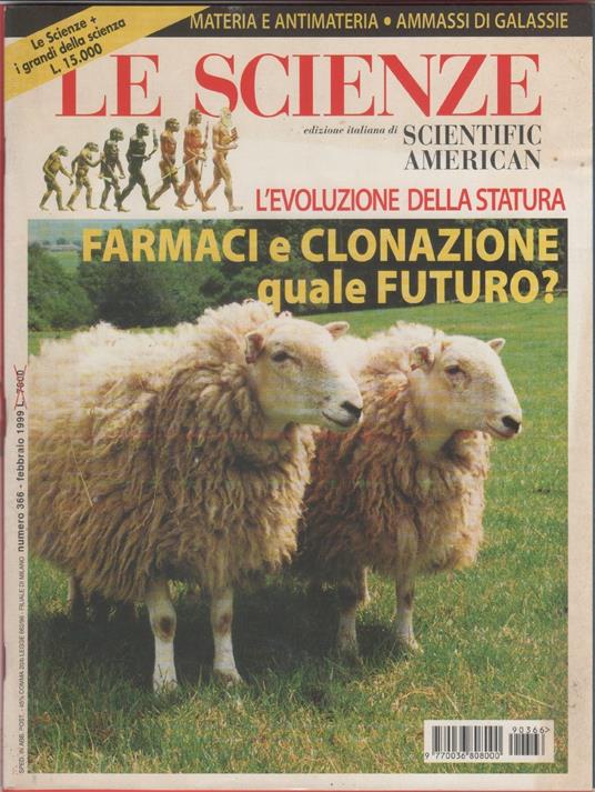 Le Scienze (American scientific). n. 366, febbraio 1999 - copertina