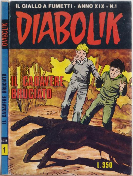 Diabolik Il cadavere bruciato - Anno XIX Nr. 1 - copertina