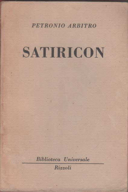 Satiricon - Petronio Arbitro - Arbitro Petronio - copertina